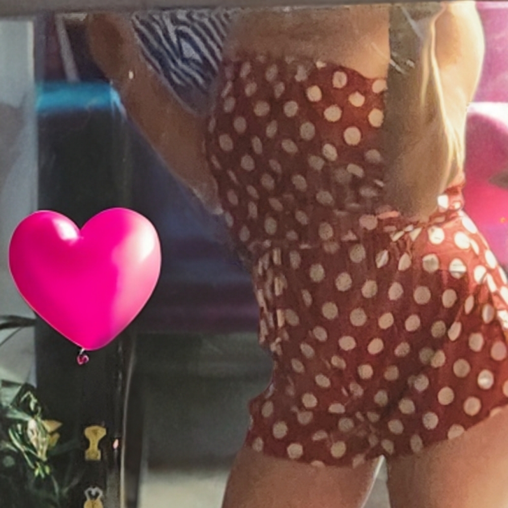 SHEIN Red Polka Dot Strapless Romper